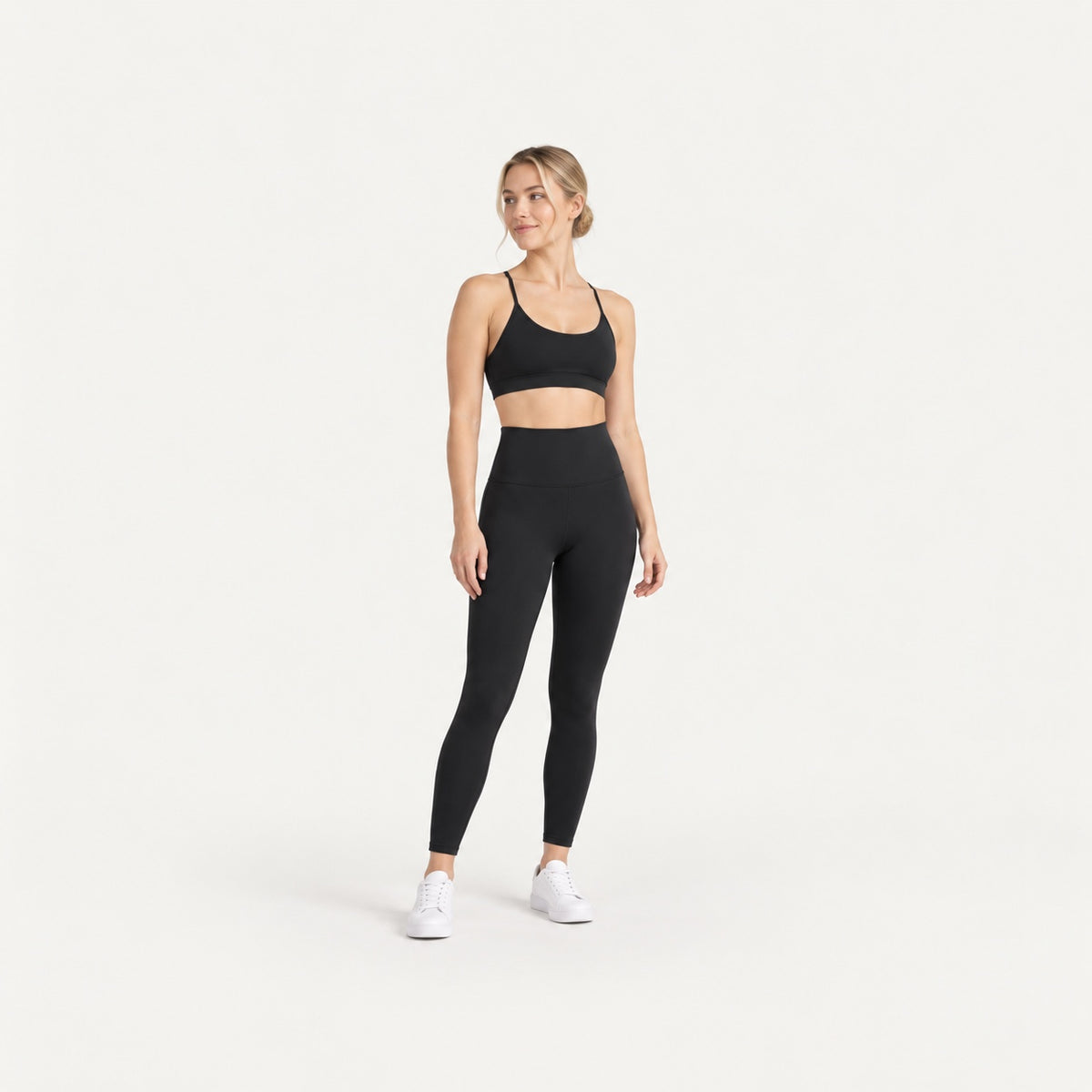 High-Waisted Ankle-Length Nylon Leggings - full look