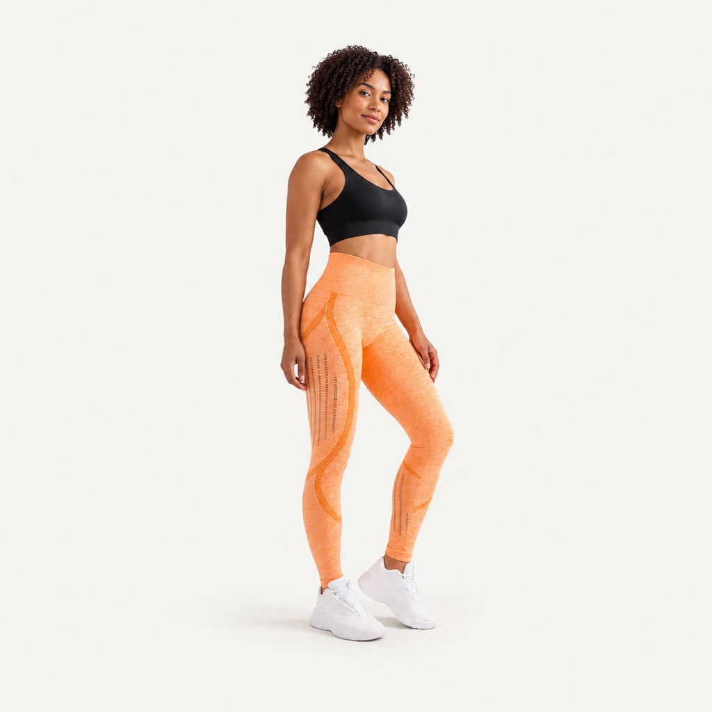 High-Waisted Leggings with Openwork Side Panels - full look