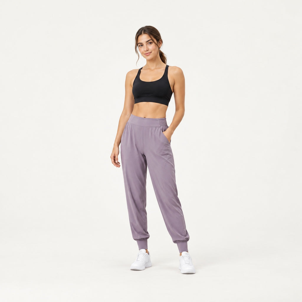 Woven Joggers with Side Pockets - full look