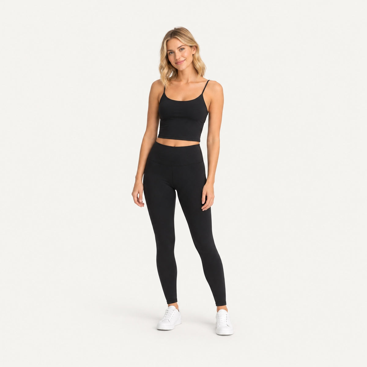 Spaghetti-Strap Workout Crop Top - full look