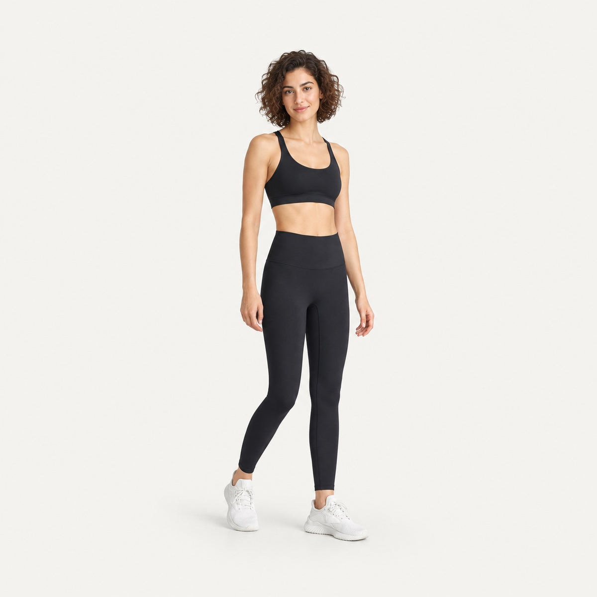 High-Waisted Leggings in Solid Colors - full look
