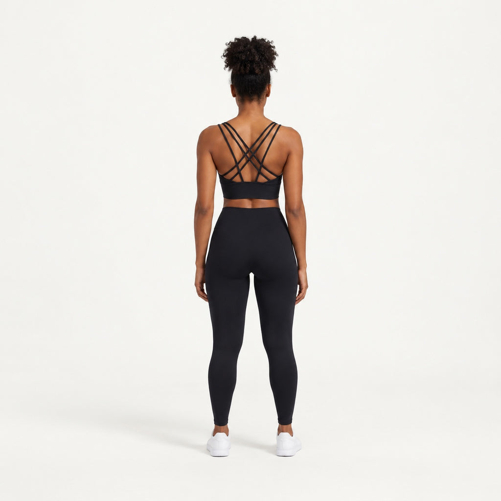 Strappy-Back Sports Bra with Wide Underband - full look