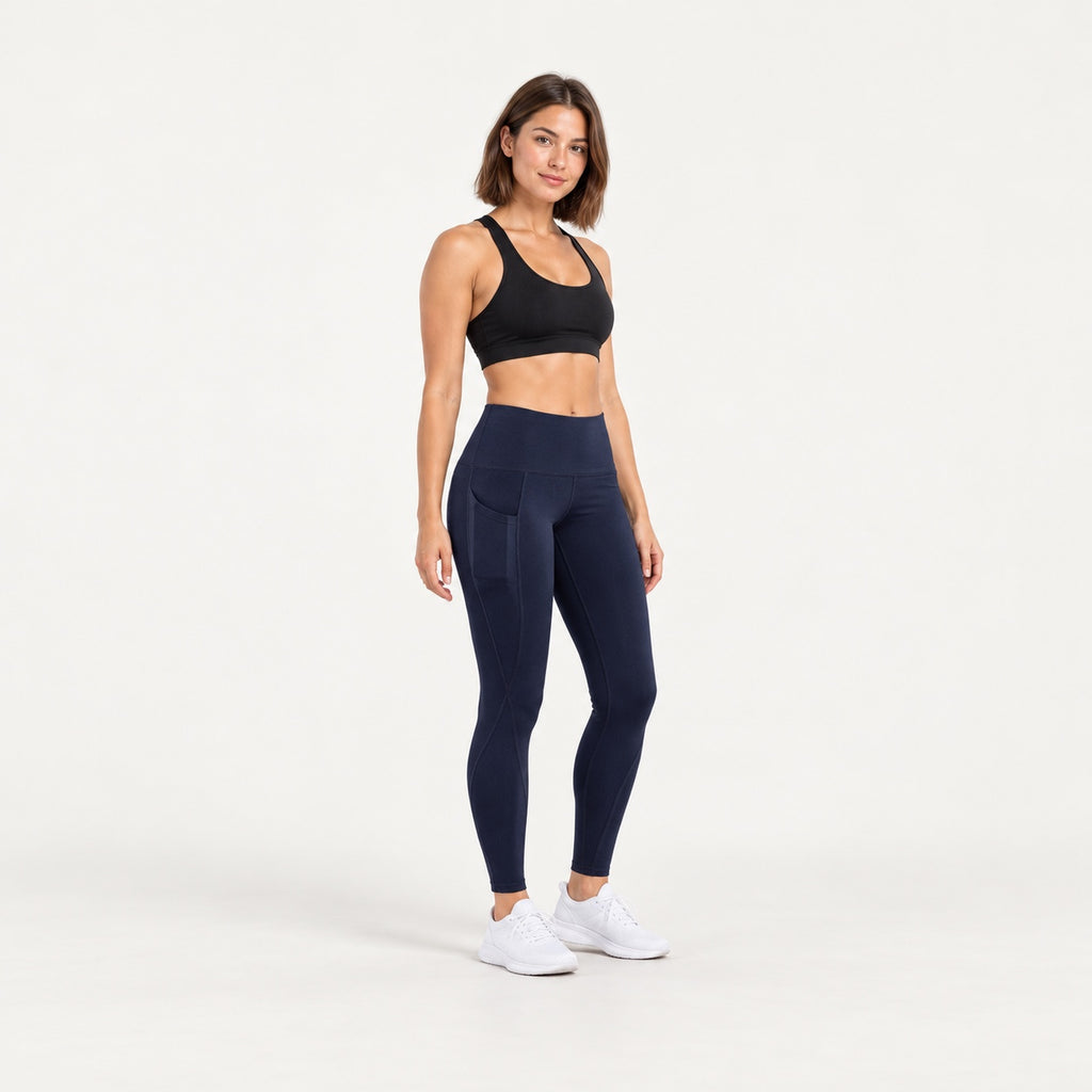 High-Waisted Pocket Leggings in Polyester Blend - full look