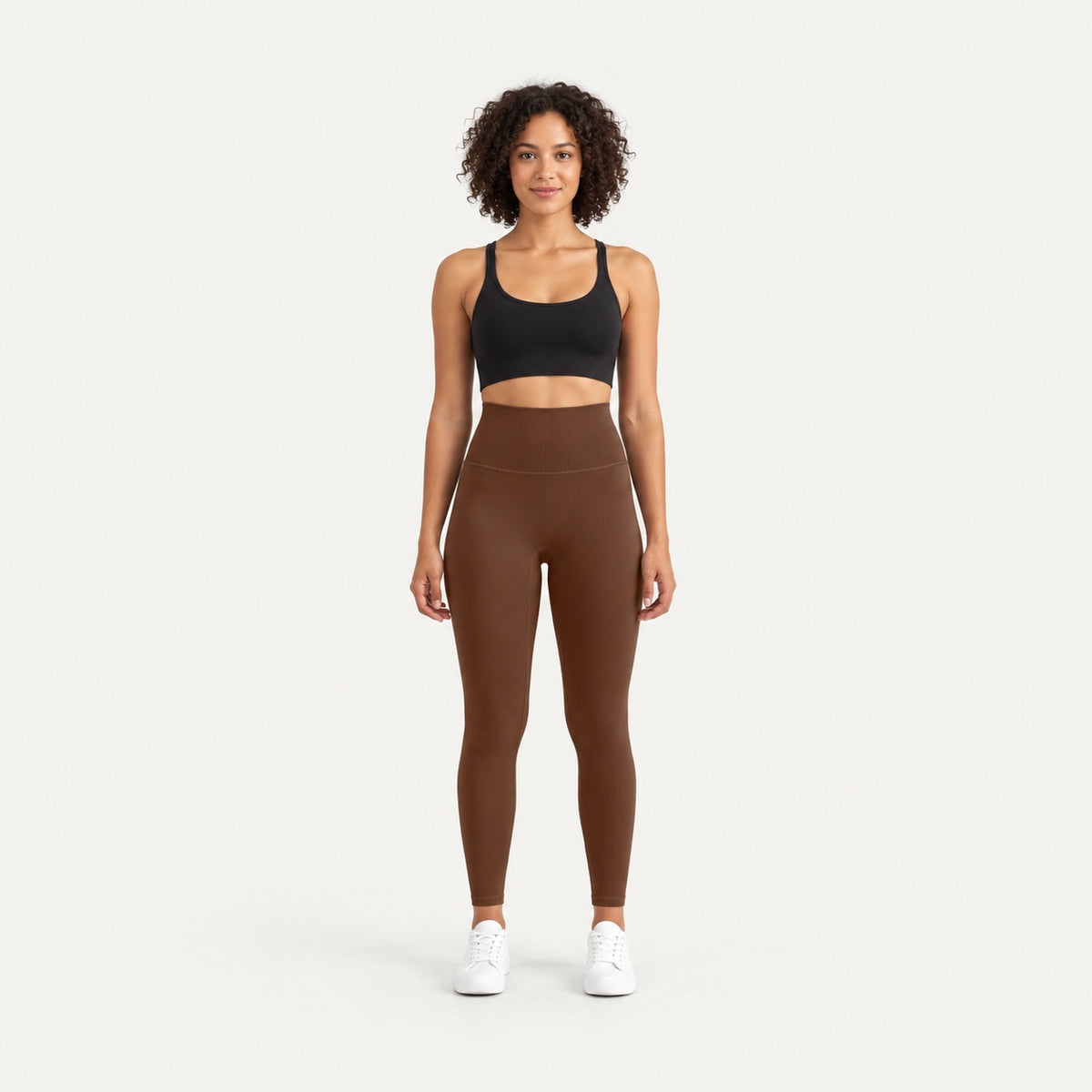 High-Waisted Fitted Nylon Leggings - full look