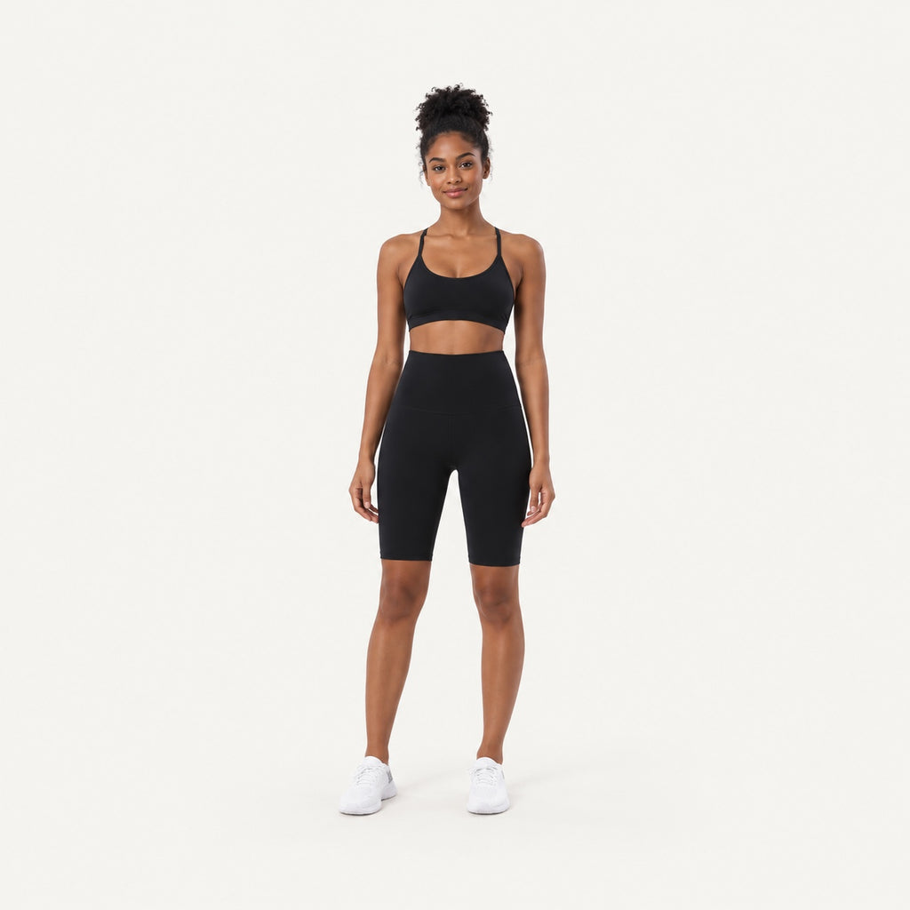 High-Waisted Moisture-Wicking Biker Shorts - full look