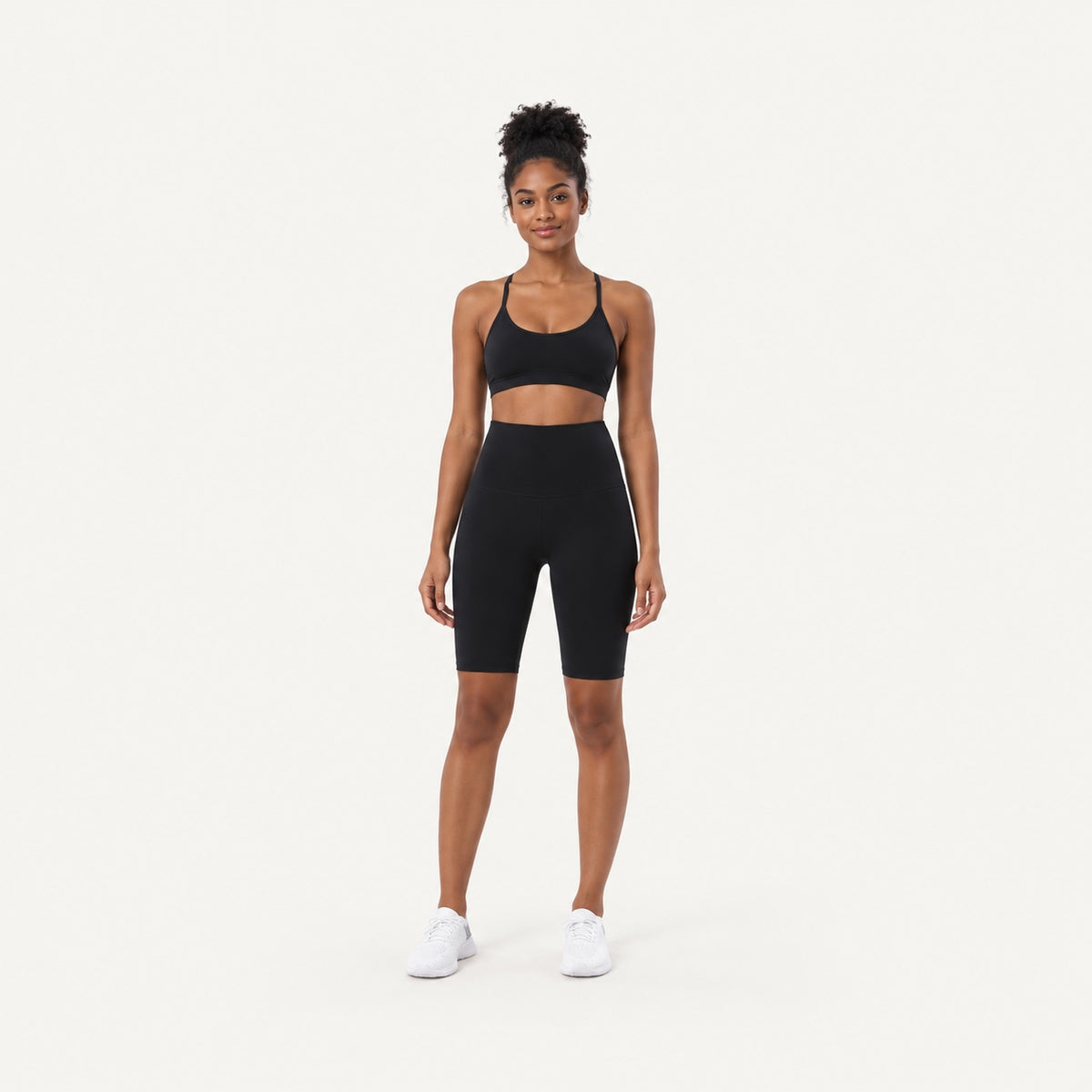 High-Waisted Moisture-Wicking Biker Shorts - full look