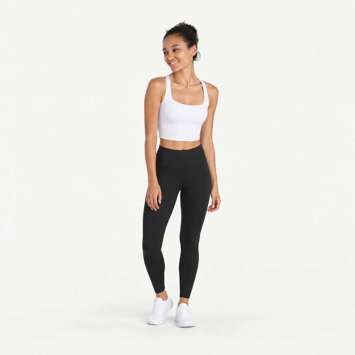 Cross-Back Crop Tank with Wide Straps - full look
