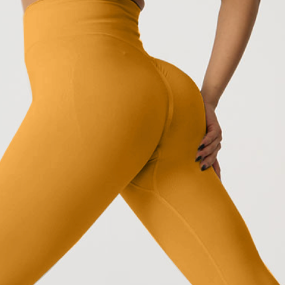 High-Waisted Nylon Leggings with Knit Panels - detail