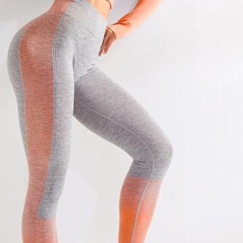 Contrast-Panel Long Sleeve Top and Cropped Leggings Set - detail