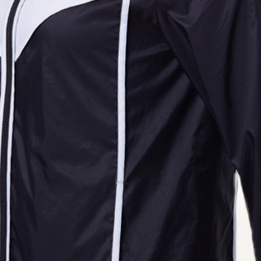 Colorblock Hooded Workout Jacket with Front Zipper - detail