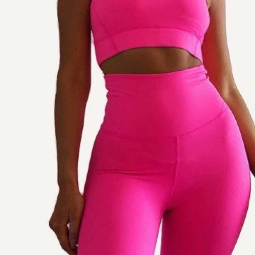 High-Neck Cutout Crop Tank and Leggings Set - detail