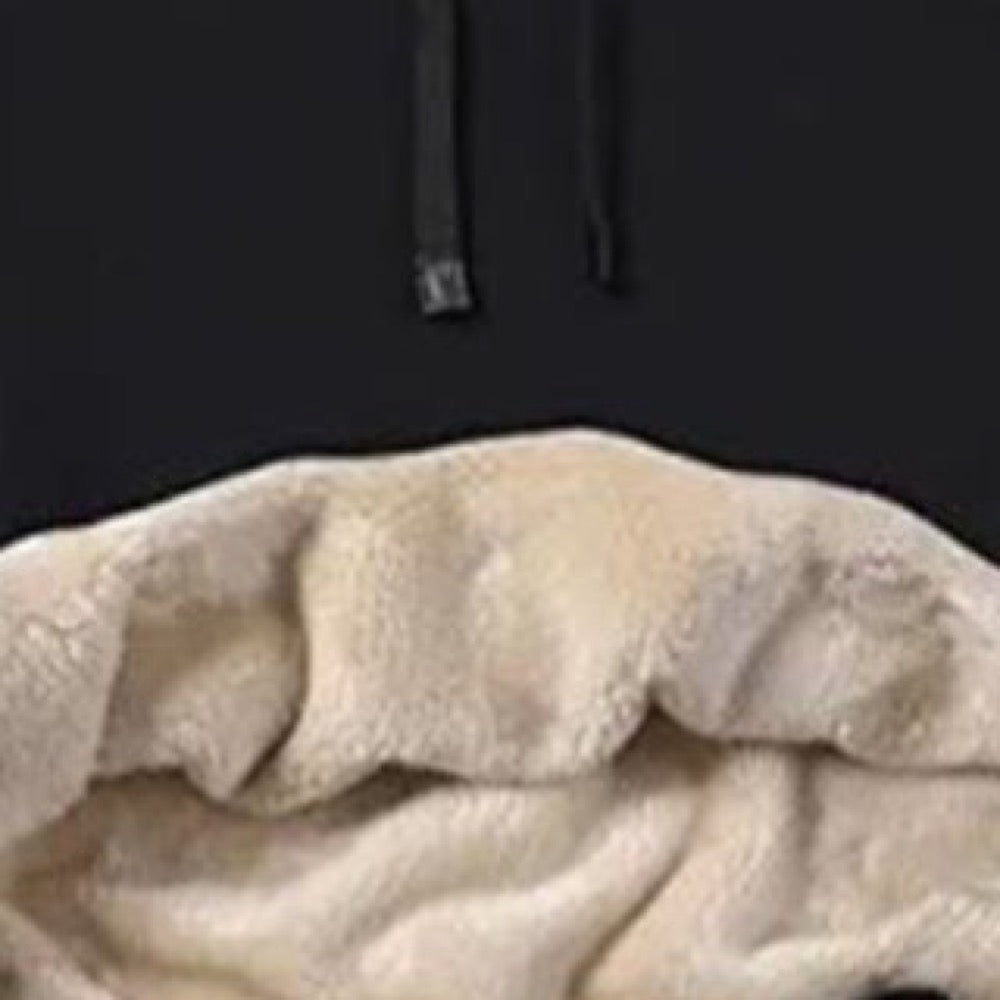 Fleece-Lined Pullover Hoodie with Kangaroo Pocket - detail