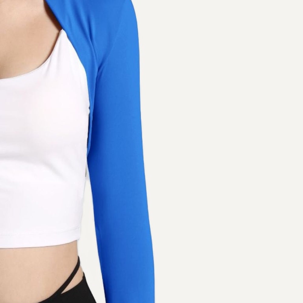 Open-Front Workout Shrug with Long Sleeves - detail