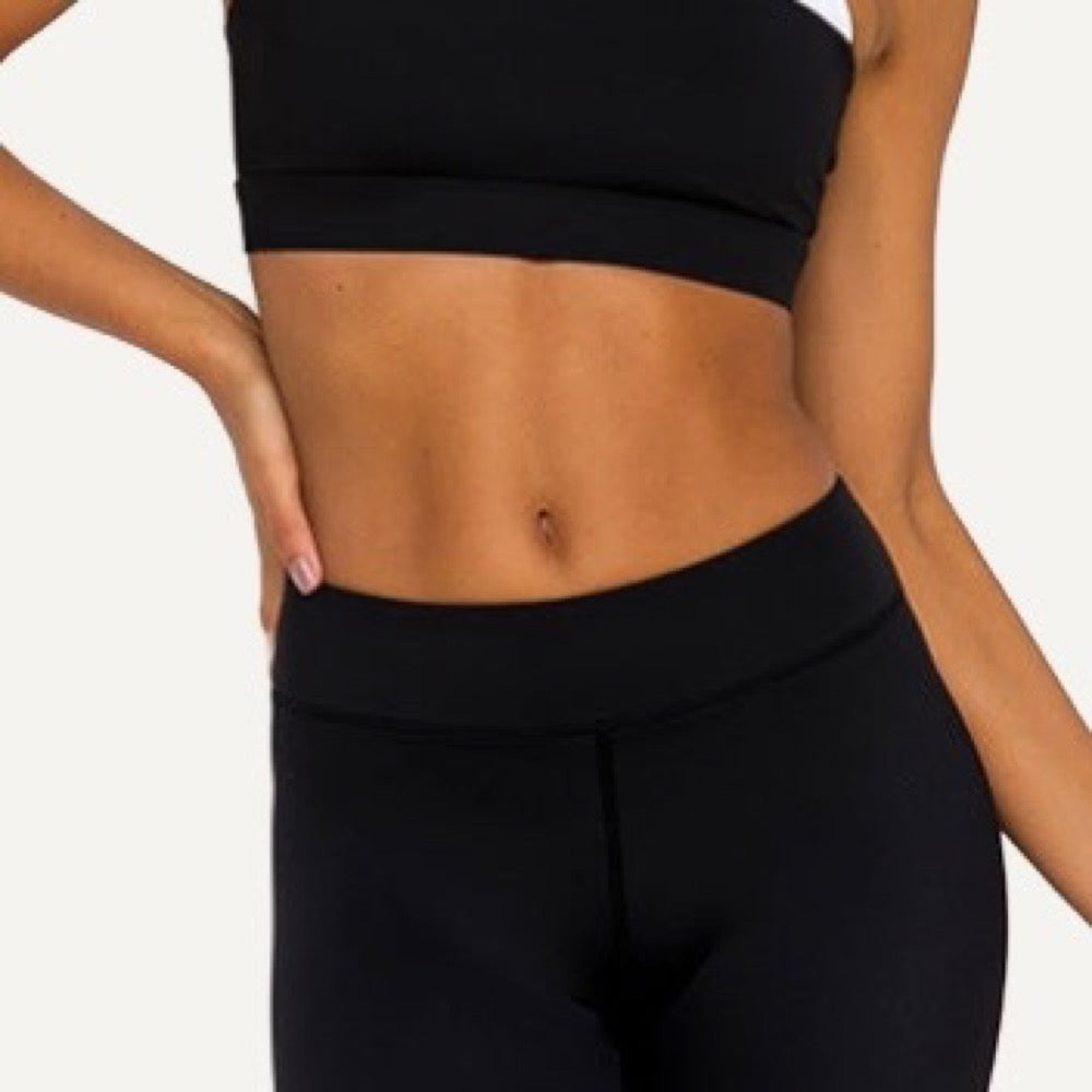 Colorblock Bra and Striped Leggings Set - detail