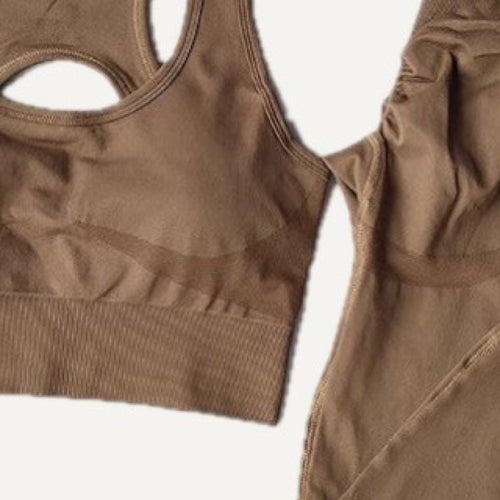 Crisscross-Back Sports Bra and Leggings Set - detail