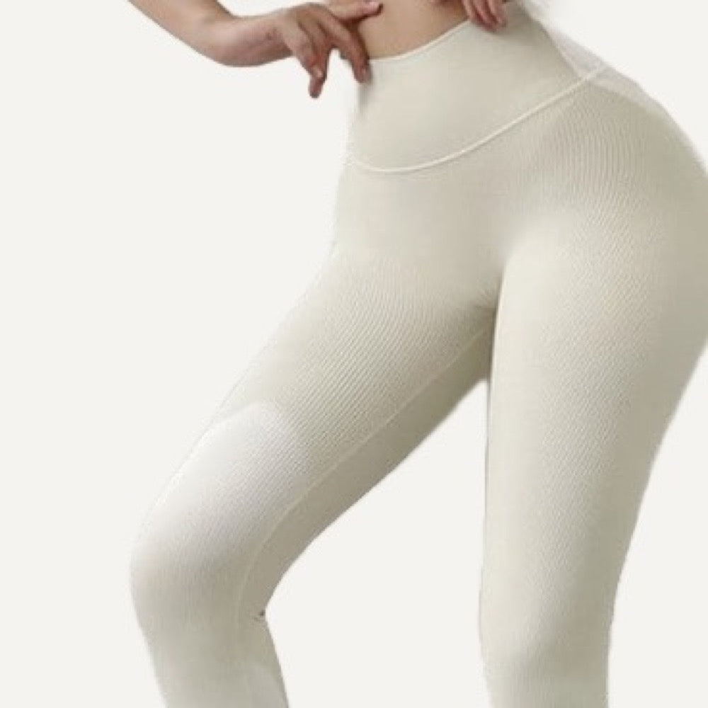 High-Waisted Solid Nylon Leggings - detail