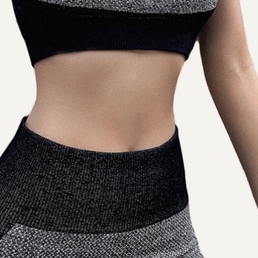 Cross-Back Sports Bra and Colorblock Leggings Set - detail