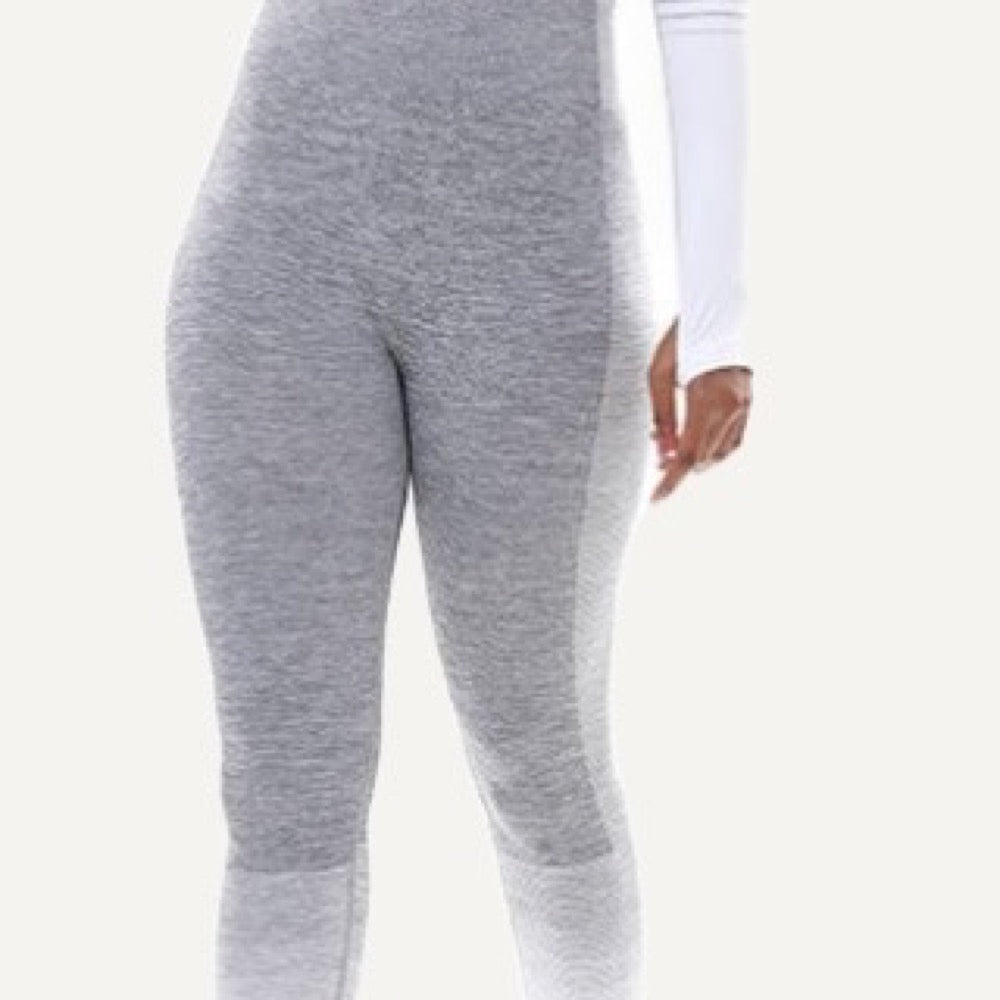 Striped-Panel Crop Top and Two-Tone Leggings Set - detail