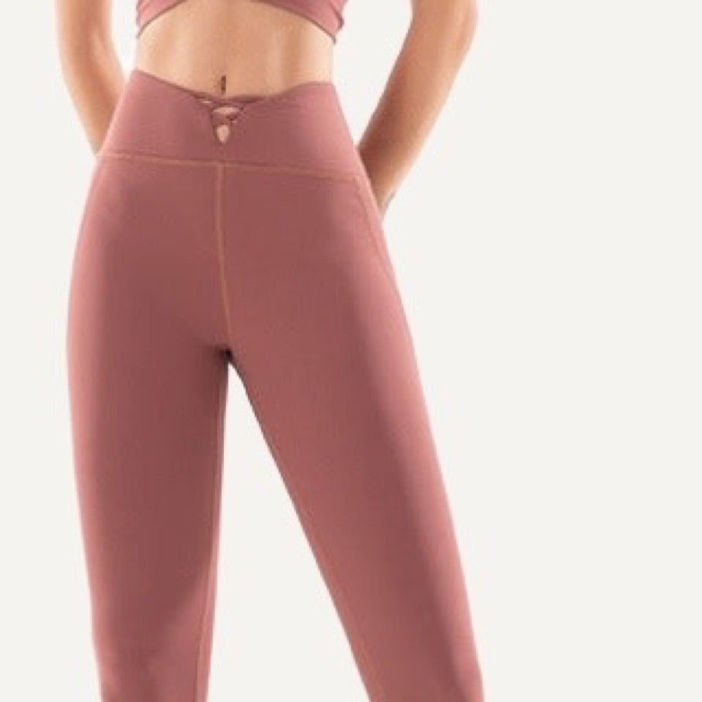 Tie-Back Crop Top and Cropped Leggings Set - detail